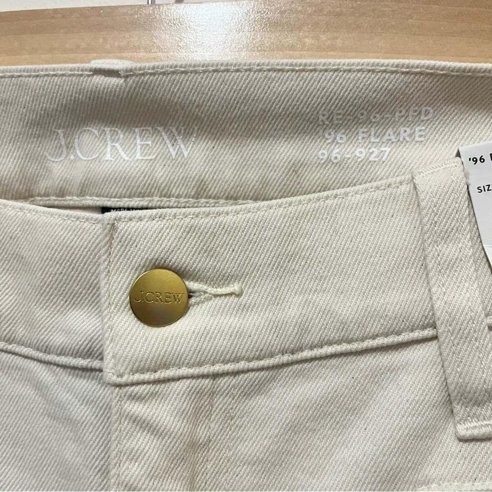 J.Crew Vintage ‘96 Flare Jeans Ecru Coastal Beachy Nautical NWT Plus Size 34
